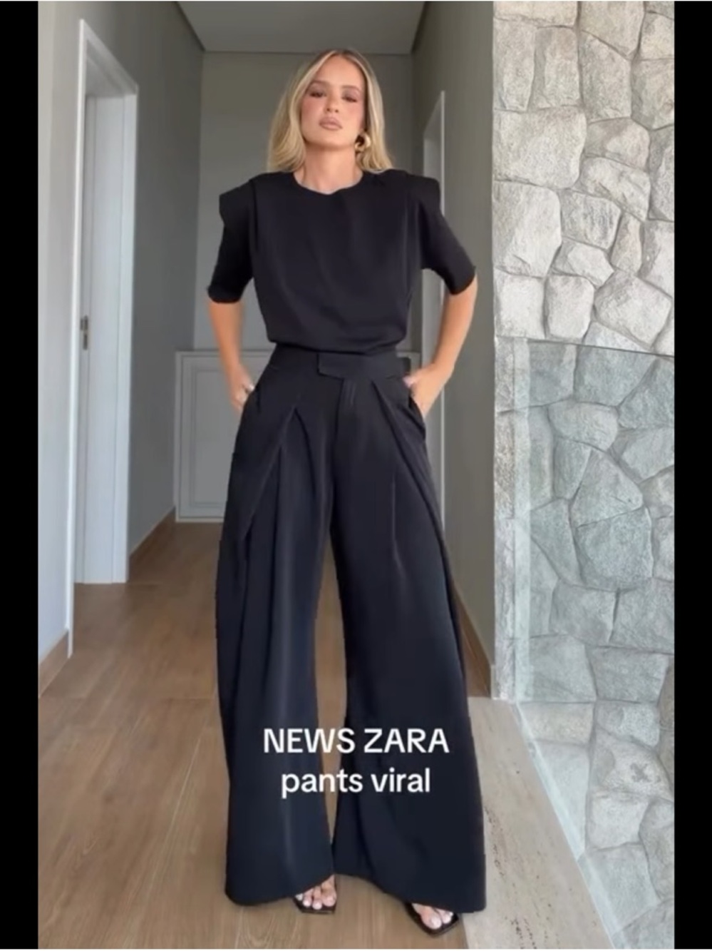 ZW COLLECTION PLEATED WIDE LEG PANTS